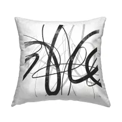 Stupell Industries White & Black Abstract Lines Outdoor Pillow, 18 x 7 x 18