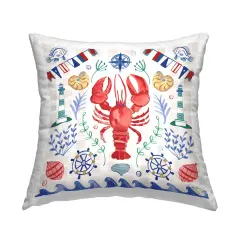Stupell Industries Nautical Lobster Beach Wave Indoor Pillow, 18 x 7 x 18
