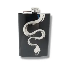 8oz Snake Black Flask