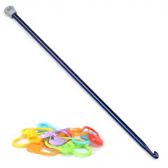 Crochet Hook Tunisian 8.0 mm (Size L), Aeelike Extra Long Afghan Hook Aluminum Colorful for Beginners and Crochet Hooks Lovers