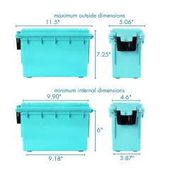 Stackable Craft Storage Box with Handle, Locking Art Supply Box, Plastic Storage Containers with Lids, Craft Organizer Box, Teal