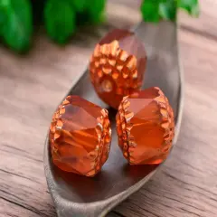 Orange Washed Tangerine Apollo Fire Polished Cathedral Beads