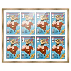 Comic Book Display Frame for Bronze Age Comics Published Between 1970 and 1985 - Bronze Wood Comic Frame With White Mat for 7.25x10.5 Comic, 18 Frame Sizes