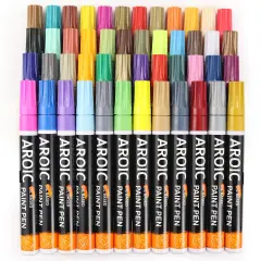 48 Pieces Paint Pens for Rock Painting - Write On Anything! Paint pens for Rock, Wood, Metal, Plastic, Glass, Canvas, Ceramic & More! Low-Odor, Oil-Based, Medium-Tip Paint Markers