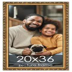 20x36 Museum-Quality Picture Frame with UV-Resistant Acrylic & Acid-Free Backing, Available in 4 Finishes - Gold, Silver, Bronze, and Black