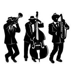 36 Piece Bulk Mardi Gras Jazz Trio Silhouettes