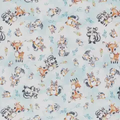 Mook Fabrics Fawn & Friends Printed PUL Fabric [60 in. Wide] - By The Yard Blue