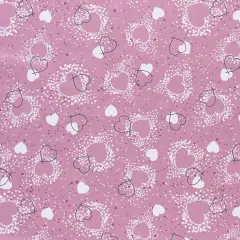 Mook Fabrics Hearts Adored Printed PUL Fabric [60 in. Wide] - By The Yard Plum
