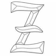 3-3/4" x 5-1/4" Exquisite Clear Glass Letter Z Bevel Cluster BLZ