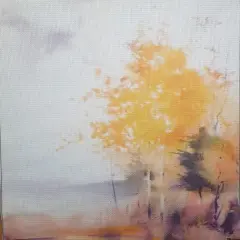 Golden Maple Designer Printed AIDA Fabric. Canvas for embroidery with an applied backgroundKF-1099A