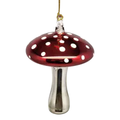 Shiny Cutes Red Mushroom Egyptian Glass Ornament