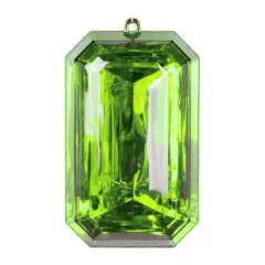 8" Acrylic Rectangle Jewel Ornament: Lime Green