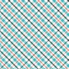 Multi Dahlias at Dusk Diagonal Check Cotton 44"/45" Fabric Per Yard