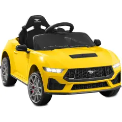 Best Choice Products Kids 12V Electric Ride-On Car Officially Licensed Ford Mustang w/ Remote, LED Lights Yellow