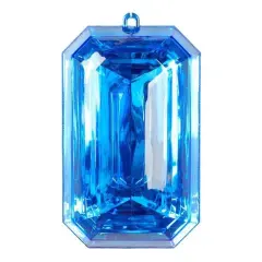 8" Acrylic Rectangle Jewel Ornament: Blue