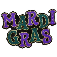 16" Metal Sign: Glitter Mardi Gras