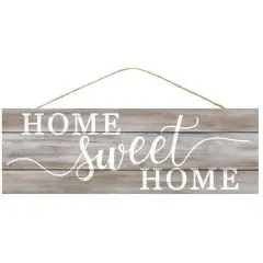 15" Wooden Sign: Home Sweet Home (Grey Washed)