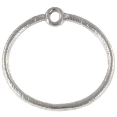 JewelrySupply Etched 30mm Round Hoop Charm Antique Silver (Package of 2)