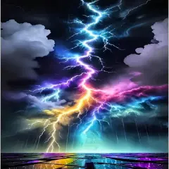Lightning Diamond Art Kits for Adults, Lightning Diamond Painting Kits for Adults Beginners