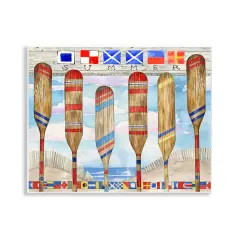 Stupell Industries Nautical Flags & Paddles Wall Plaque Art Design by Ronnie Rooney
