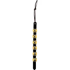 Weaver Leather Bells Strap, 6 Brass Plated Bells on Black Strap