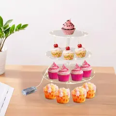 4-Tier Cupcake Stand Cake Dessert Wedding Event Party Display with LED Light