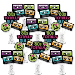 Big Dot of Happiness 80's Retro - Totally 1980s Party Centerpiece Sticks - Showstopper Table Toppers - 35 Pieces