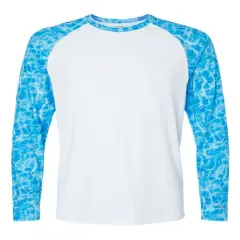 Paragon&reg; Panama Colorblocked Long Sleeve T Shirt Blue Water