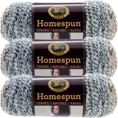 (3 Pack) Lion Brand Homespun Yarn - Beachside Stripes