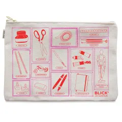 Blick Flat Zip Pouch by Maptote - Red and Pink
