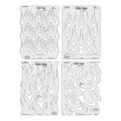 Iwata Artool Freehand Template - Set of 4, Flame-O-Rama