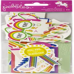 Live Life Happy Ephemera Cardstock Die-Cuts 40/Pkg-Phrase W/Foil Accents