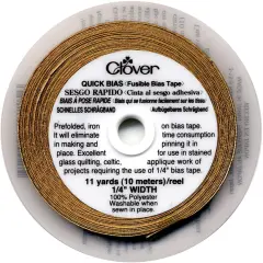 Clover Quick Bias Fusible Bias Tape .25"X11yd-Gold Lame'
