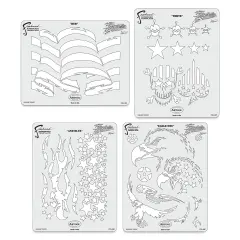 Iwata Artool Freehand Template - Set of 4, Patriotica