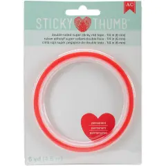 Sticky Thumb Double-Sided Super Sticky Red Tape-.25"X5yd