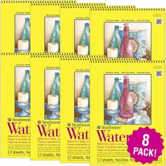 Multipack of 8 - Strathmore Watercolor Spiral Paper Pad 9"X12"-12 Sheets