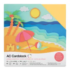 AC Cardstock Papers - 12" x 12", Summer Colors, Pkg of 60 Sheets
