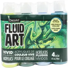 DecoArt FluidArt Paint Pouring Value Pack 4/Pkg-Jungle