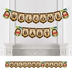 Big Dot of Happiness Forest Hedgehogs - Woodland Baby Shower Bunting Banner - Party Decorations - Welcome Baby