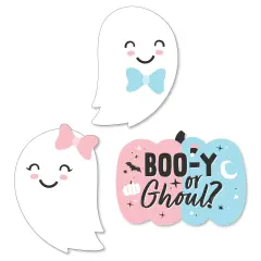 Big Dot of Happiness Boo-y or Ghoul - DIY Shaped Halloween Gender Reveal Party Cut-Outs - 24 Count
