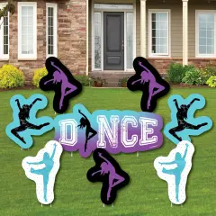 Big Dot of Happiness Must Dance to the Beat - Dance - Yard Sign and Outdoor Lawn Decorations - Dance Party or Birthday Party Yard Signs - Set of 8