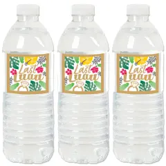 Big Dot of Happiness Last Luau - Tropical Bachelorette Party and Bridal Shower Water Bottle Sticker Labels - Set of 20