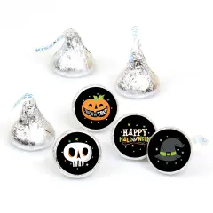 Big Dot of Happiness Jack-O'-Lantern Halloween - Kids Halloween Party Round Candy Sticker Favors - Labels Fits Chocolate Candy (1 sheet of 108)