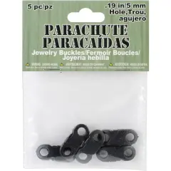 Pepperell Braiding Parachute Cord Jewelry Buckles 5mm 5/Pkg-Black