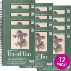 Multipack of 12 - Strathmore Toned Sketch Spiral Paper Pad 9"X12"-Tan 50 Sheets