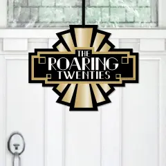 Big Dot of Happiness Roaring 20's - Hanging Porch 1920s Art Deco Jazz Party Outdoor Decorations - Front Door Decor - 1 Piece Sign