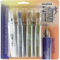 Marvy Uchida Gel Reminisce Pen Set 4/Pkg-2 Gold, 1 Silver & 1 White