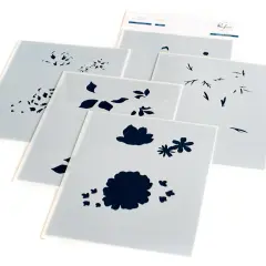 Pinkfresh Studio Stencils 4.25"X5.25" 5/Pkg-Dreamy Florals Layering