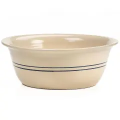 Martinez Pottery Heritage Hand Turned Blue Stripe Natural Stoneware Wash Basin Decorative Bowl