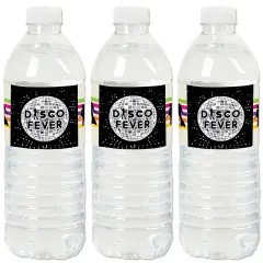 Big Dot of Happiness 70's Disco - 1970s Disco Fever Party Water Bottle Sticker Labels - Set of 20